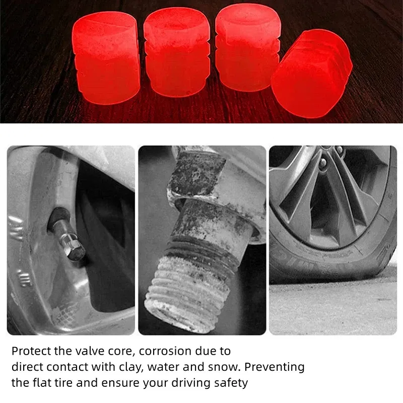 Color: Brown - Luminous Valve Caps Fluorescent Red Night Glowing Car for Mazda 2 Mazda 3 Mazda 5 Mazda 6 CX5 CX-5 CX7 CX9 Atenza Axela