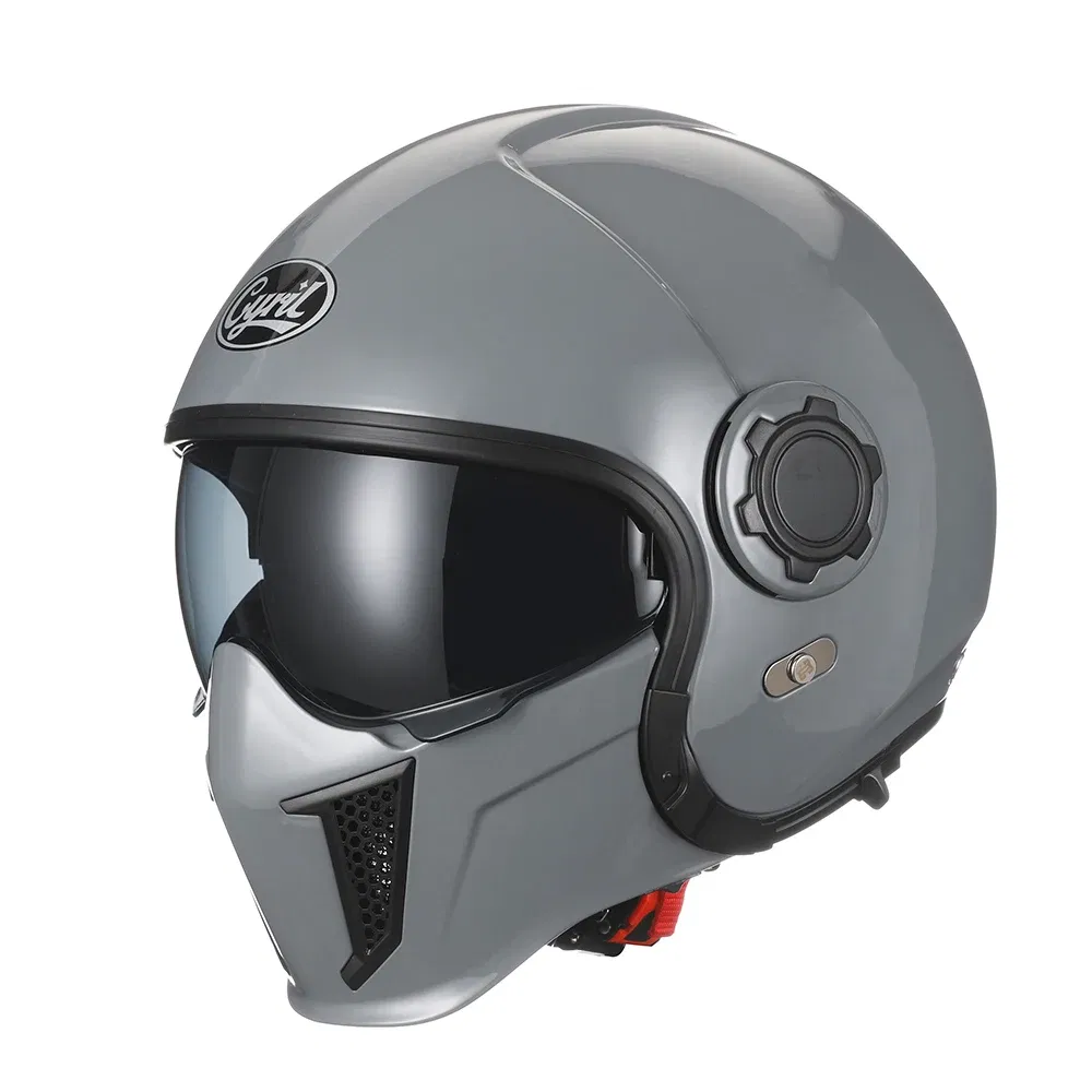Color: Blue, Size: S - Modular Motorcycle Helmet Full Face Open Face Retro Helmets DOT ECE APPROVED CYRIL OP12A Capacete De Moto Masculino