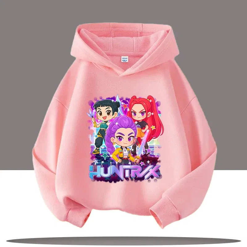 Color: Dark Grey, Kid Size: 9 - Y2K KPop Demon Hunters Hoodies Teenage Girls Boys Rumi KPop Demon Hunters Hoody Autumn Casual Long Sleeve Children's Clothing