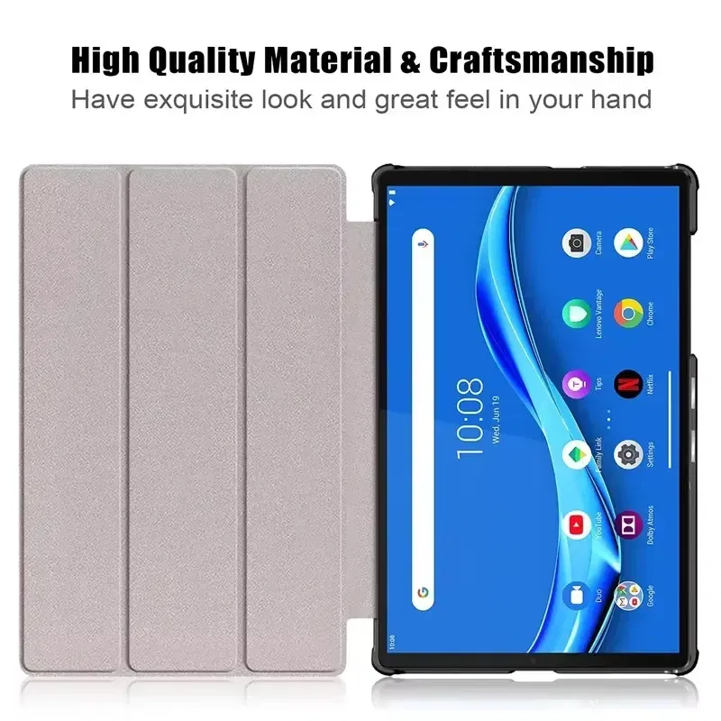 Color: Navy Blue, Size: eleven, Ships From: CHINA - For Lenovo Tab M10 HD 2nd Gen Case TB-X306F X306X Tri-Fold Stand Wake/Sleep Magnetic Protective Shell  PU Leather Tablet Cover