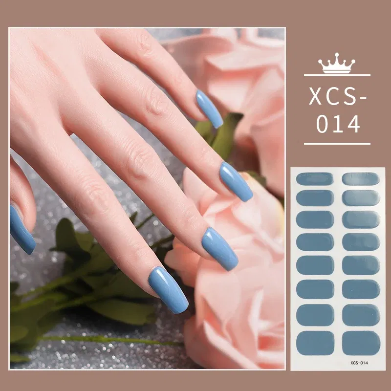 Color: Brige - 1pc Nail Art Sticker Laser Shiny Sequins Polish Wraps Double Ended Adhesive Strips Fashion Stickers Manicure Decor