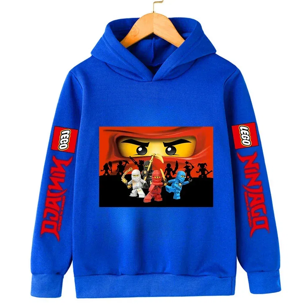 Color: Lavender, Kid Size: 9 - Lego Phantom Ninja Cartoon Children's Hooded Hoodies Casual Sports Sweatshirt 3-13 Year Old Boy Kid Baby Girls Clothes Pullover