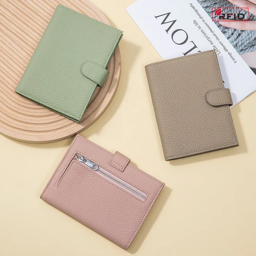 Color: Brown - Genuine Leather RFID Travel Passport Cover Case Wallet Bag Card Holder Cowhide Coin Purse Document Cover Flight Men Women
