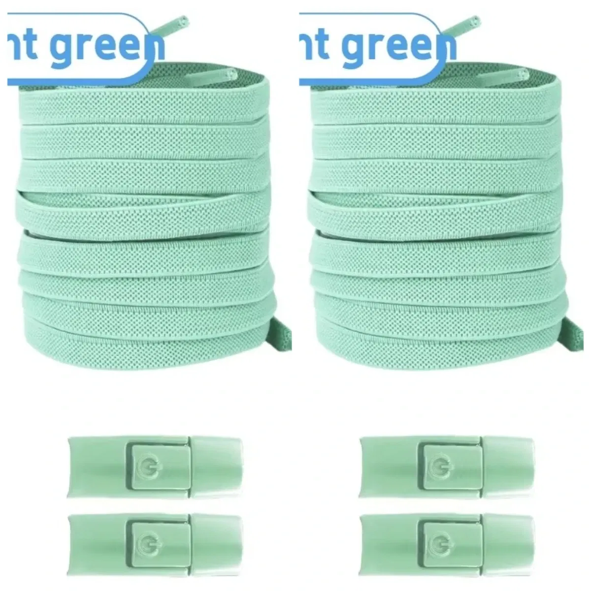 Color: light green - 2/4/10pairs Without Ties Elastic Laces No Tie Shoe Laces Press Lock Shoelaces Sneaker Kids Adult 8MM Widened Flat Shoelace