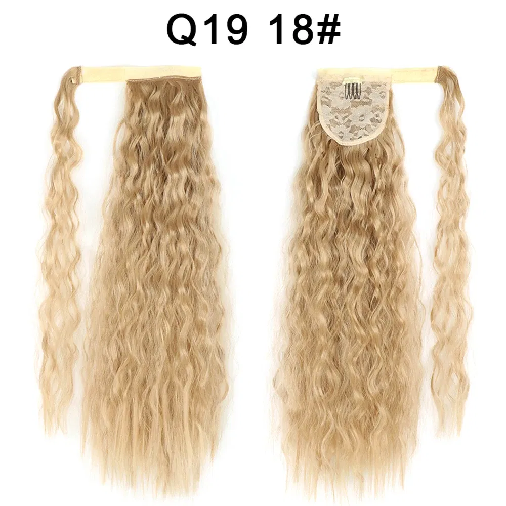 Color: #350 - LINWAN Synthetic Long Straight Wrap Around Clip In Ponytail Hair Extension Heat Reistan Pony Tail Fake Hair