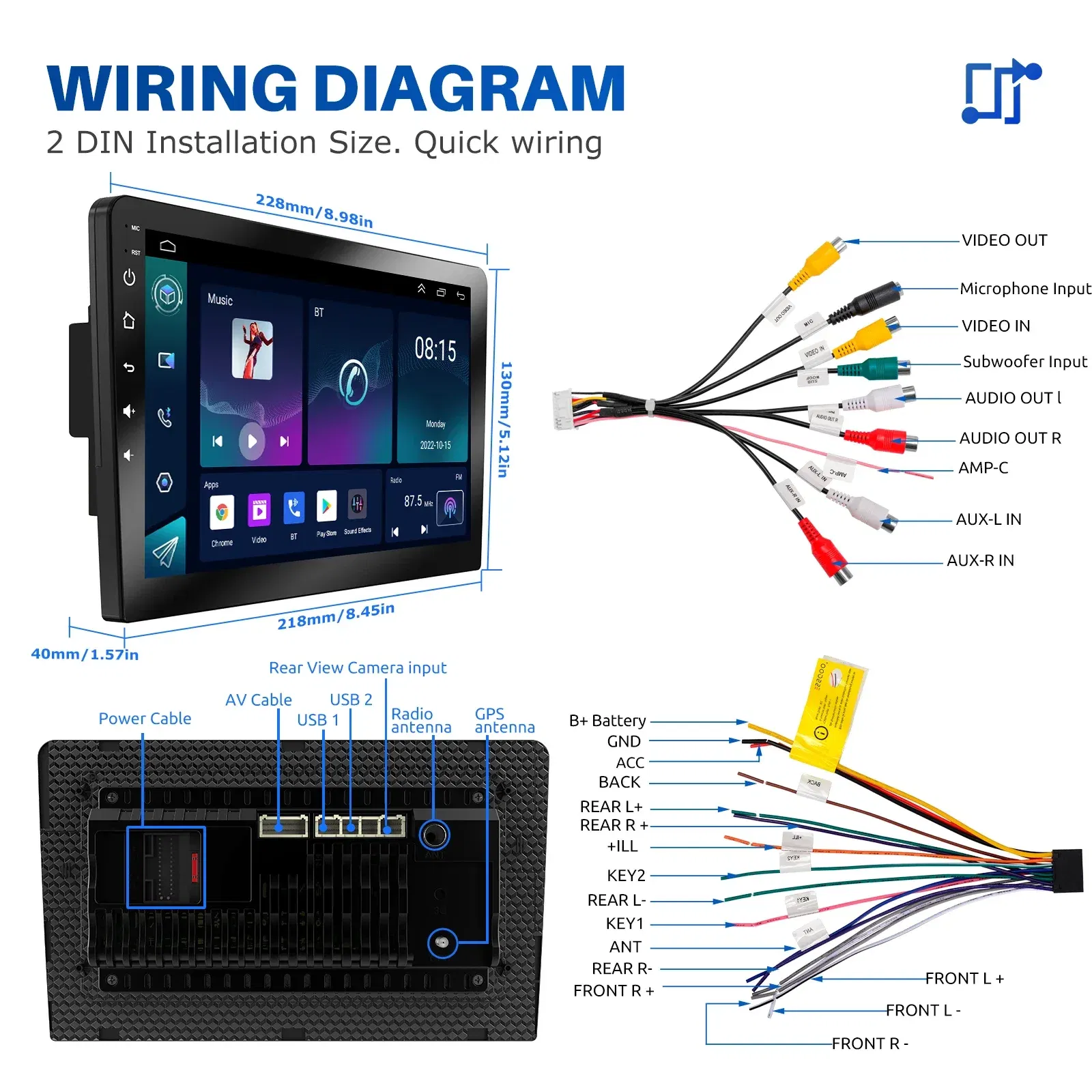 Color: champagne, Ships From: CHINA - ESSGOO Car Radio Wireless Carplay Android Auto 2 Din 7"/9" GPS Navigator MP5 Player Glass Screen  Wi-Fi FM BT Car Stereo