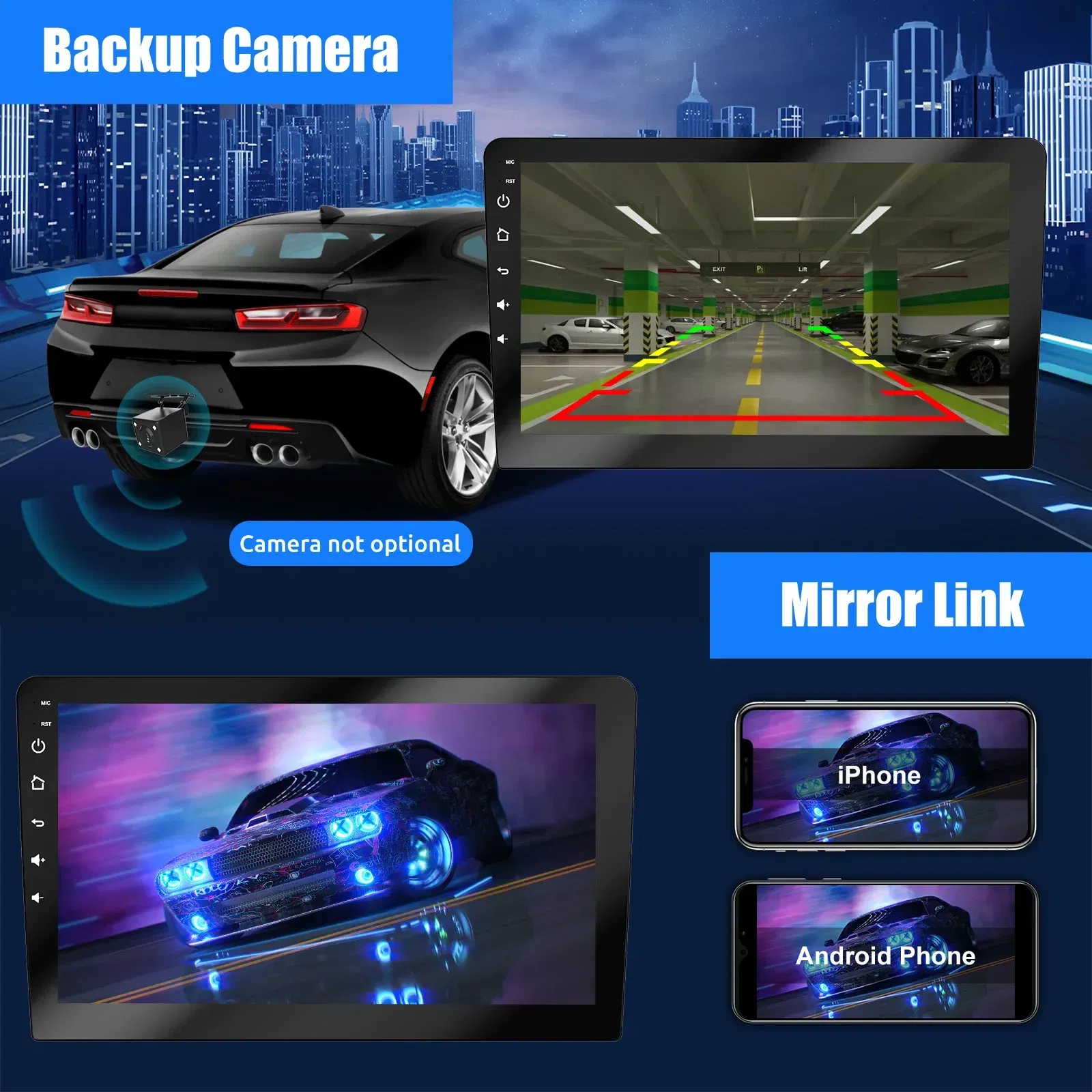 Color: champagne, Ships From: CHINA - ESSGOO Car Radio Wireless Carplay Android Auto 2 Din 7"/9" GPS Navigator MP5 Player Glass Screen Wi-Fi FM BT Car Stereo