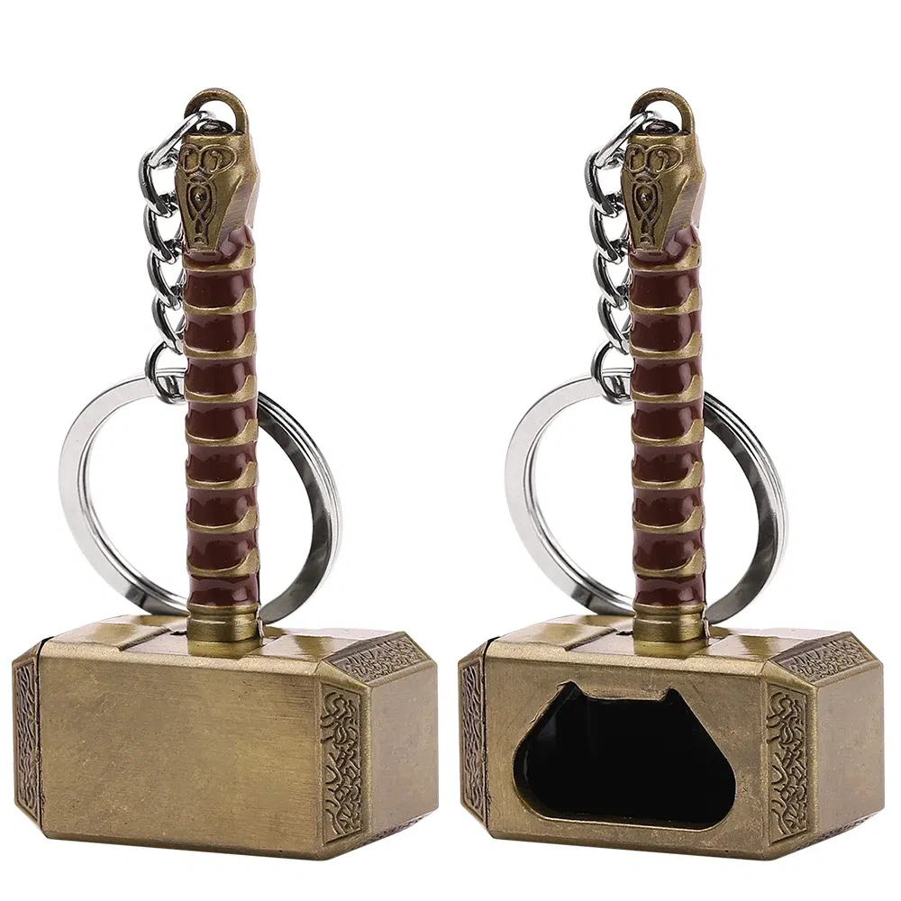 Color: Red, Ships From: CHINA - Avengers Thor's Hammer Pendant Keychain Superhero Thor Odinson Opener Beer Bottle Openers Keyring Accessories