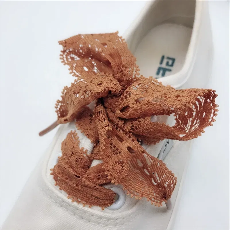 Color: WHITE, Length: 120cm, Ships From: CHINA - 1 Pair New Lace Shoelaces Women's Casual Shoes Fashion Ribbon Shoelace Outdoor Sneakers Black Shoe Laces 80CM/100CM/120CM