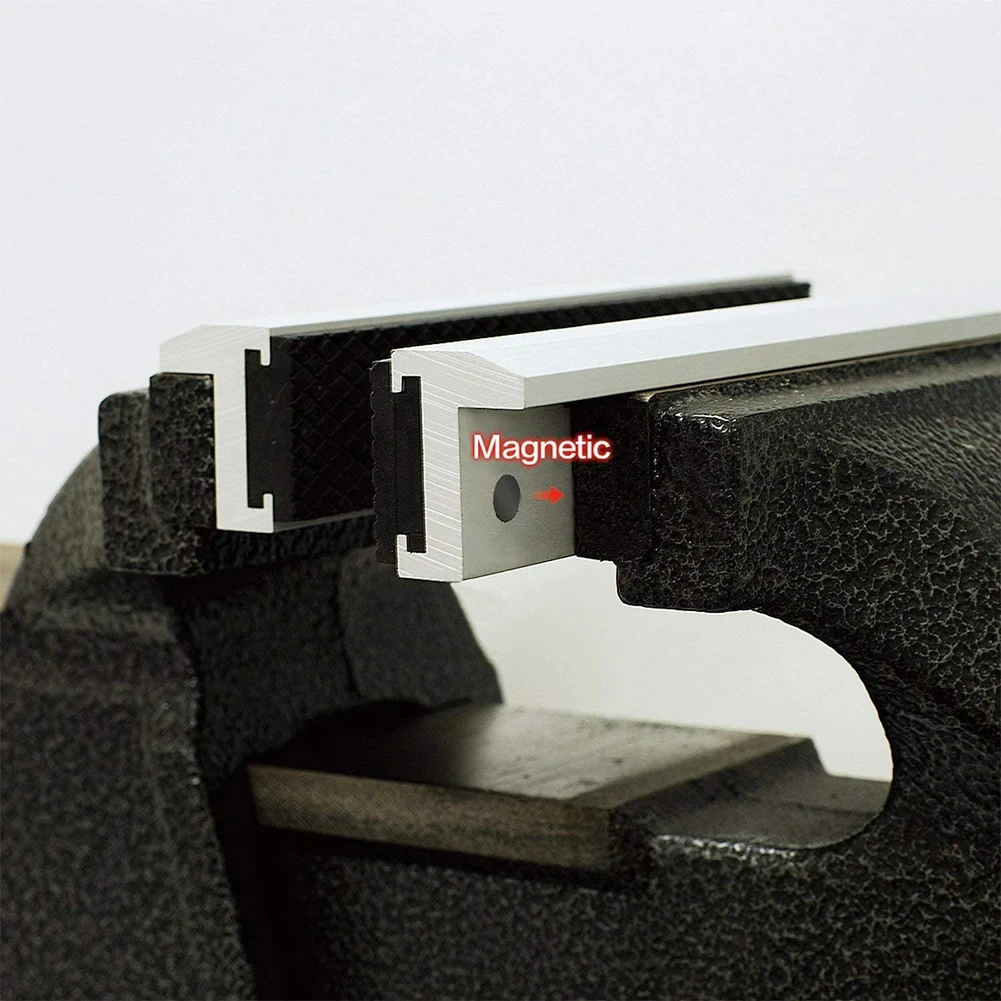 Color: WHITE - Vise Magnetic Protective Cover 4-8'' Jaws Protect Cover Aluminium Alloy Rubber Hand Tools Bench Vise Protector Accessories