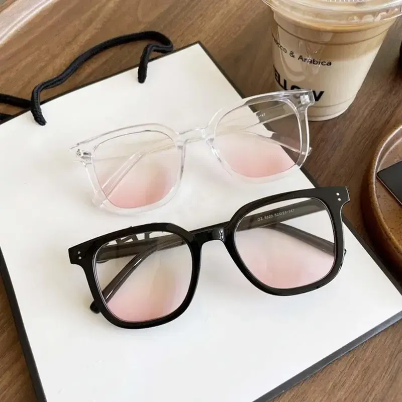 Color: green, Ships From: CHINA - Powder Blusher Glasses Korean Oversized Gradual Pink Sunglasses Fashion Computer Goggle Women's Gift Blue Light Blocking Glasses