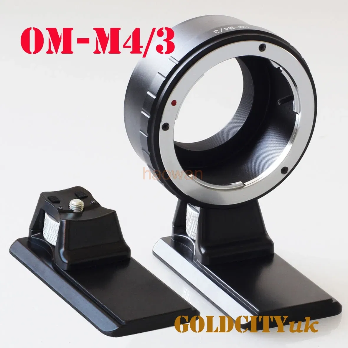 Color: Blue - OM-m43 Adapter ring with tripod stand for olympus om Lens to M4/3 G1 G7 GH1 GF1 GF3 GF7 GF6 GH4 GM1 GX7 GX8 EM5 EM1 EM10 camera
