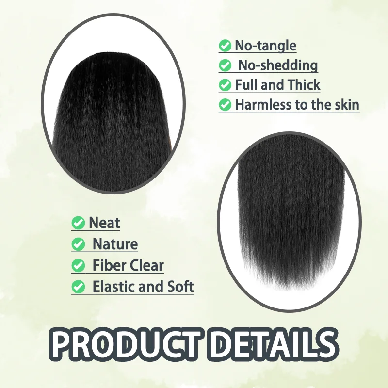 Stretched Length: 28inches - 22/28/30 inch long Kinky Straight Wig Wear and Go Glueless Wigs Pre Plucked Pre Cut Yaki Synthetic Wigs for Black Women