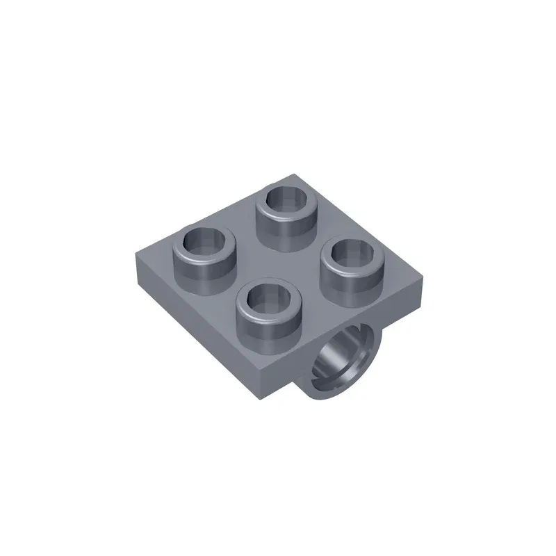 Color: Silver - MOC PARTS GDS-848 Plate, Modified 2 x 2 with Pin Hole - Full Cross Support Underneath compatible with lego 10247 2444