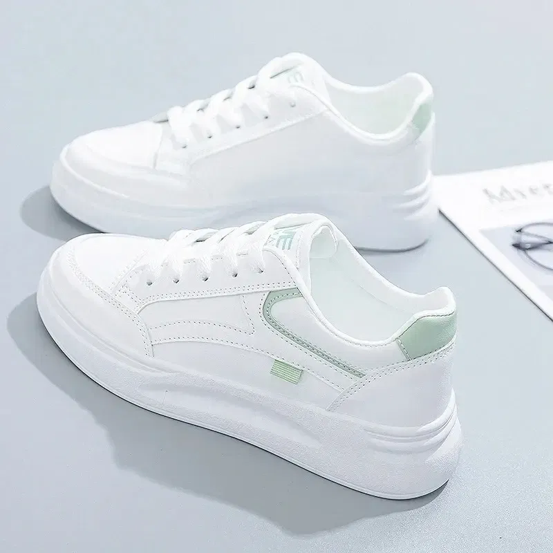 Shoe Size: 36, Color: WHITE - Fashion Women's Shoes Summer Thick Sole White Spring Autumn Breathable Platform Tennis Woman Runing Shoes Female Casual Sneaker