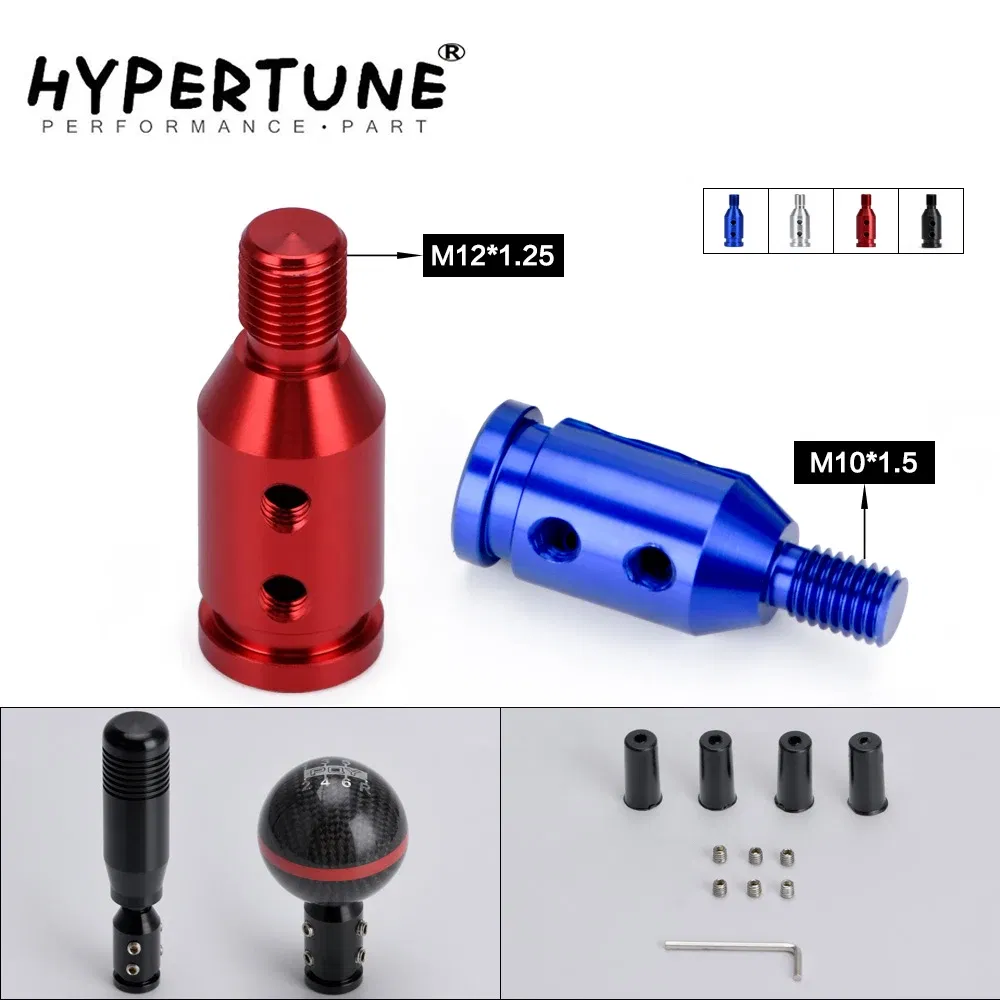 Color Name: black - M12x1.25mm /M10x1.5mm Universal Aluminum Gear Shift Knob Shifter Adapter For Non Threaded Shifters For BMW Mini 4 Colors