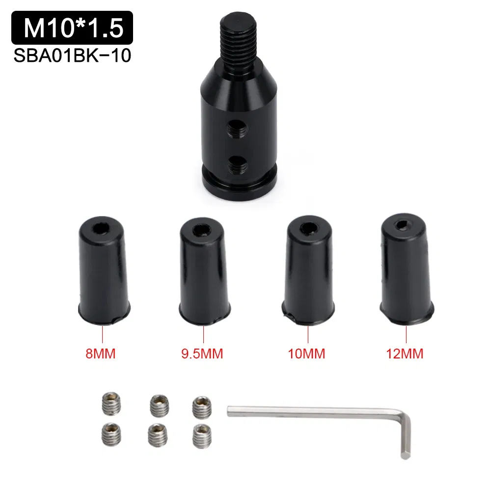 Color Name: black - M12x1.25mm /M10x1.5mm Universal Aluminum Gear Shift Knob Shifter Adapter For Non Threaded Shifters For BMW Mini 4 Colors