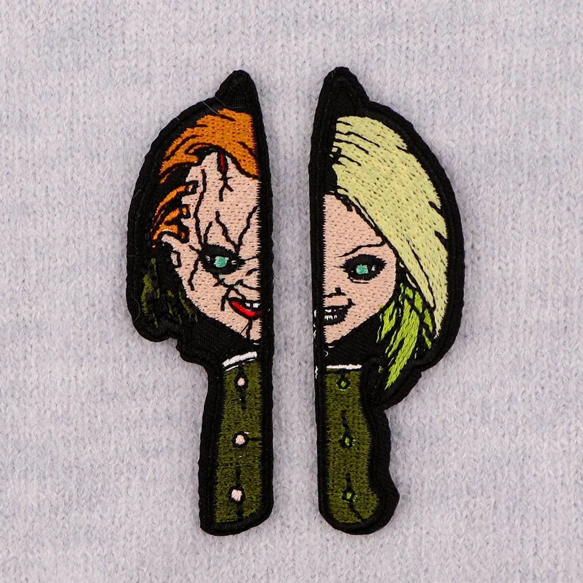 Color: Antique Brass - Horrible Movie Embroidered Patches For Clothing Thermal Glue DIY Jackets Iron On Patches For Clothing Sewing Stickers