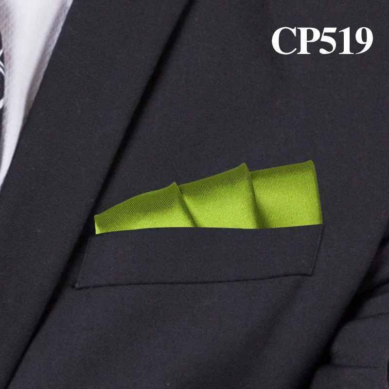 Color: Black Green - Satin Handkerchief For Men Candy Color Mens Suits Pocket Square Business Chest Towel Hanky Suit Napkin Solid Hankies