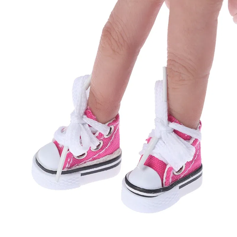 Color: Clear - 3.5cm Mini Finger Shoes Canvas Toys Boots Cute 1/6 Doll Shoes Skateboard Shoe