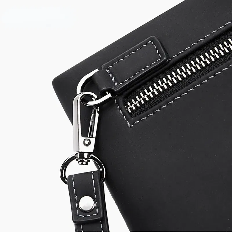 Men's handbag leather hand zipper men's bag casual business hand-held clip envelope wallet to send boyfriend birthday gift