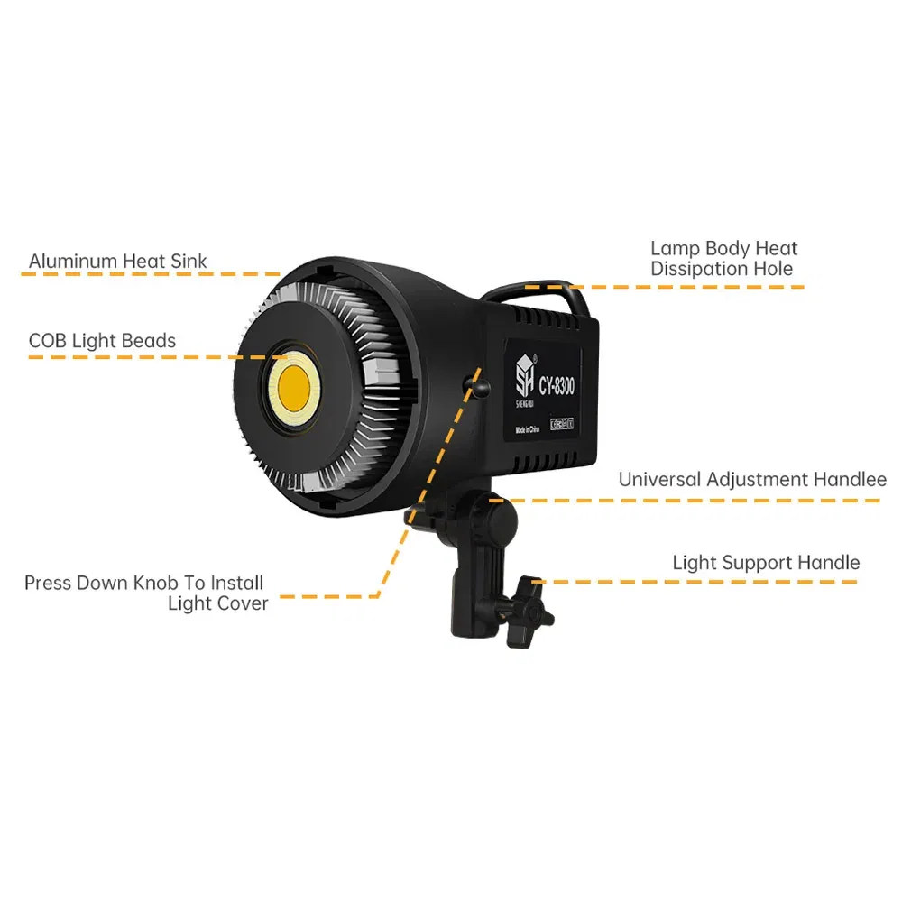 Color: CHERRY, Ships From: CHINA - 100W Photography LED Video Light Daylight-Balanced Sun Lamp for Portrait Flash Studio Accessories Youtube Live