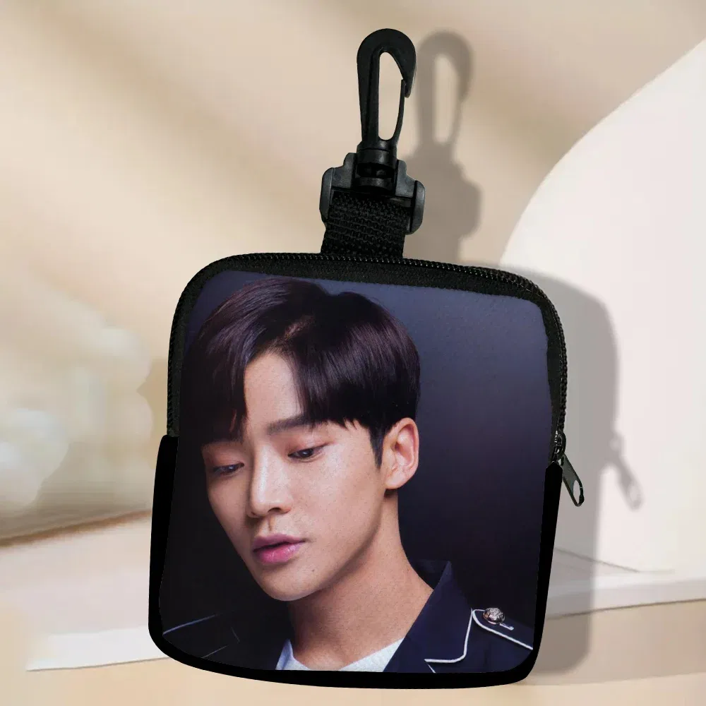 Color: Yellow - SF9 Rowoon Zipper Coin Purse Women's Simple Handbag Card Package Coin Bag Purse Key Earphone Pouch 3.3