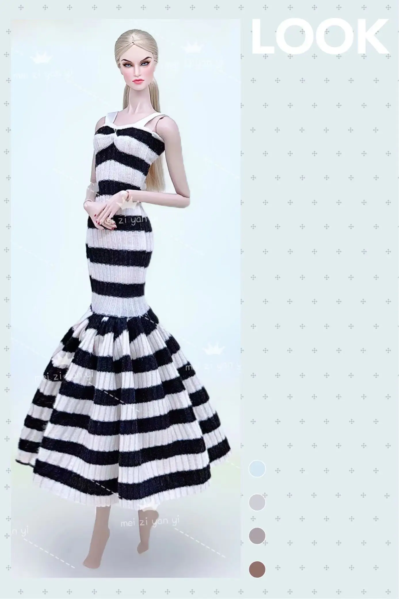 Color: Multicolor - Clothes for barbie doll accessories Dress