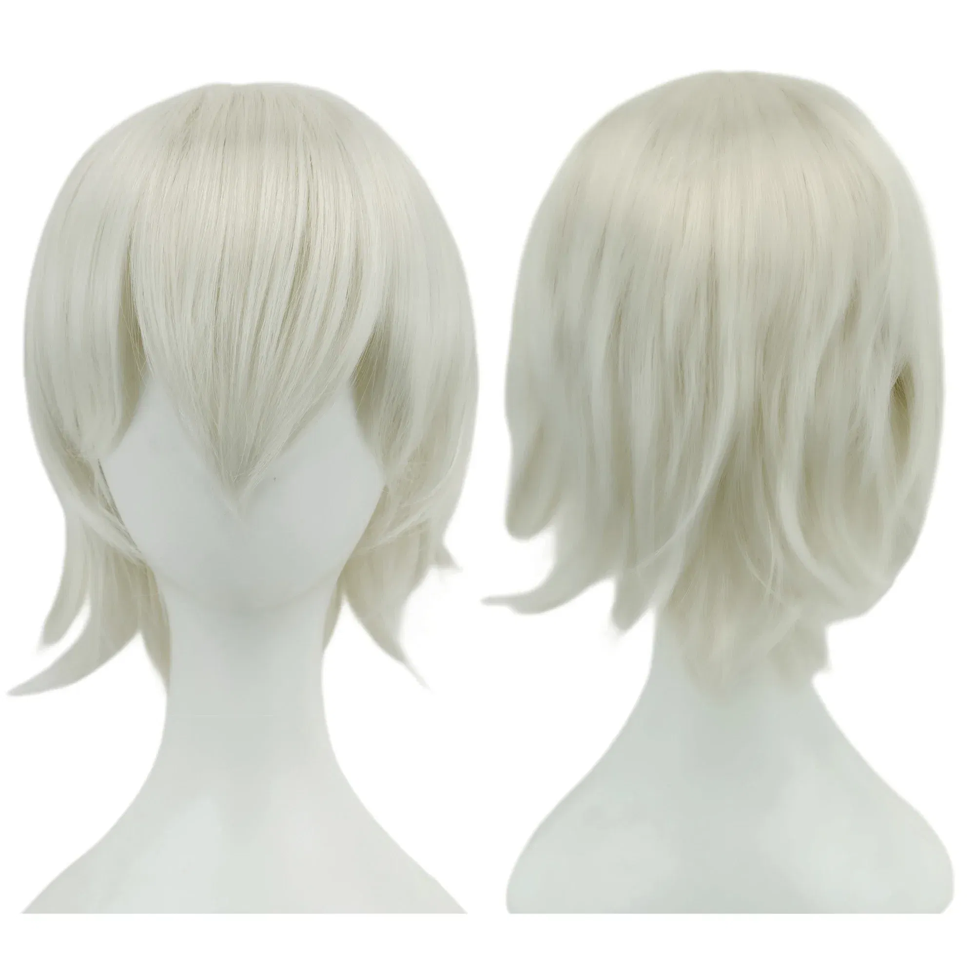 Color: Blue, Stretched Length: 12INCHES - Synthetic Unisex 12 Inches Short Cosplay Hair Party BOB Wigs with Bangs Pink Blonde Orange Halloween Costume Lolita Wig