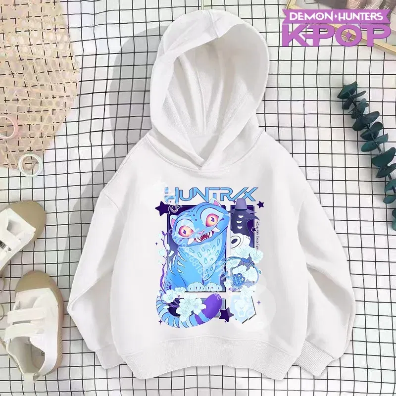 Color: Dark Grey, Kid Size: 4T - 2025 KPop Demon Hunters Hoodie Fashion Rumi Sweatshirt Pullover Cute Long Sleeve Autumn Boys Girls Cartoon Y2K Hoody Sportswear
