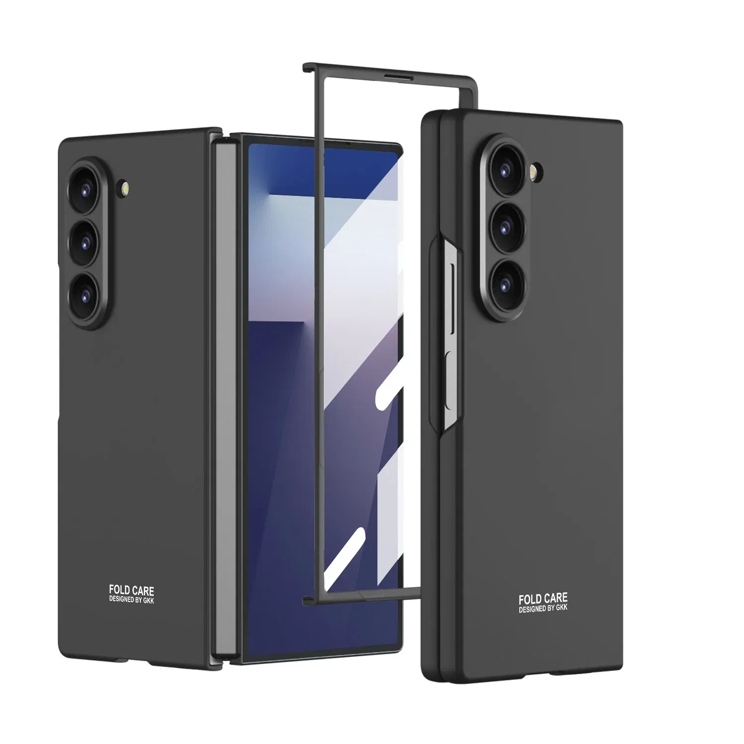 Color: Beige, Compatibility by Model: Galaxy Z Fold7 - Shockproof Armor Plastic Phone Case for Samsung Galaxy Z Fold 7 Outer Screen Glass Protective Matte Cover for Galaxy Z Fold 7