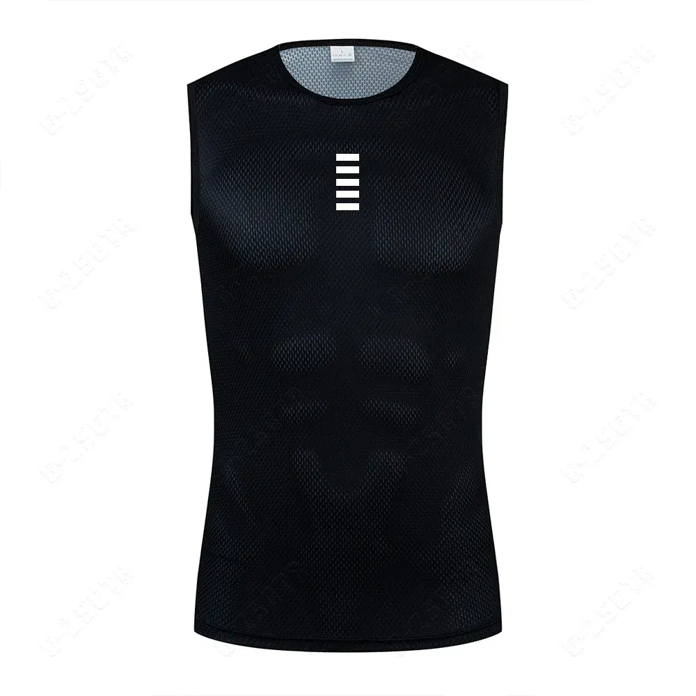 Color: Beige, Size: XXL - Reflective Cycling Base Layers White Cycling Undershirt Quick Dry Vest Sport Underwear Tight Vest High Elastici Vest Bike Jersey
