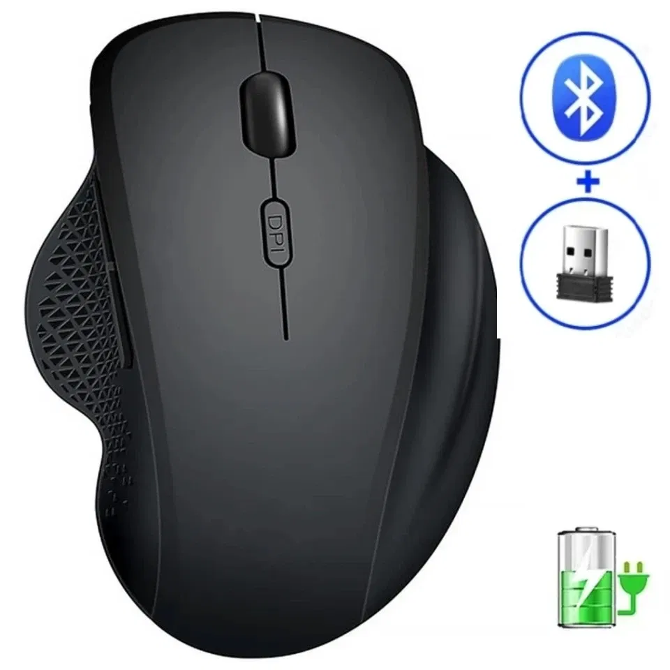 Color: Green - Wireless Mouse Bluetooth Mouse Wireless Computer Mouse Gamer Rechargeable 6 Buttons Ergonomic Mause Gaming Dual Mode Mice For PC