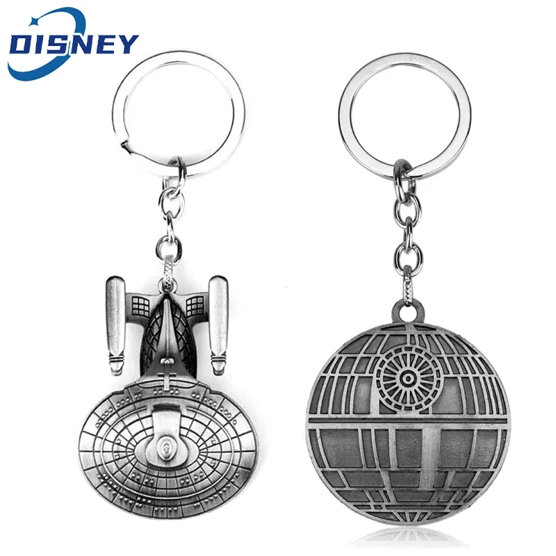 Color: WHITE, Ships From: CHINA - Disney Star Wars Keychain Key Ring Spaceship Darth Vader Robot BB 8 Metal Pendant Cool Movie Jewelry For Men Car Key Chain