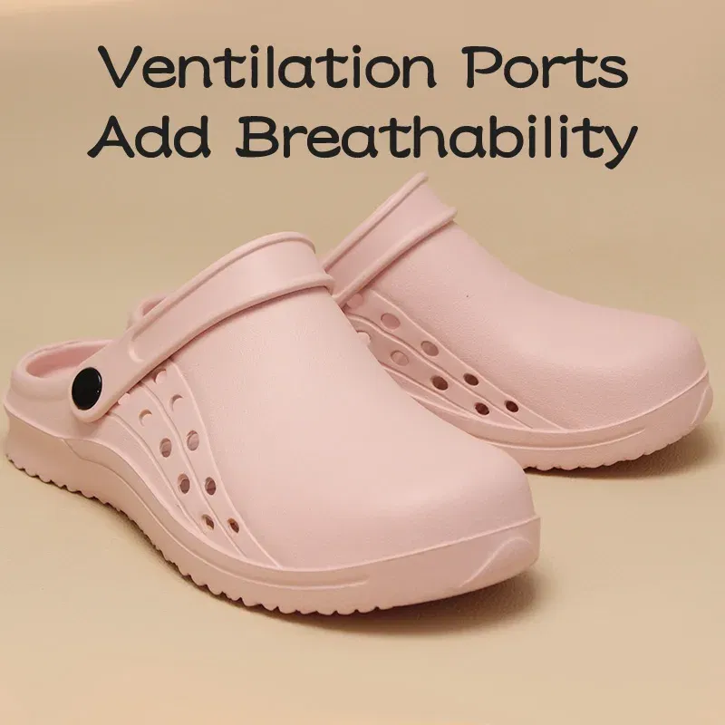 Color: army green, Shoe Size: 34.5 - High Quality Scrub Shoes Non-slip Dentist Nursing Clogs Healthcare Service Work Slippers Soft Operating Room Protective Clogs