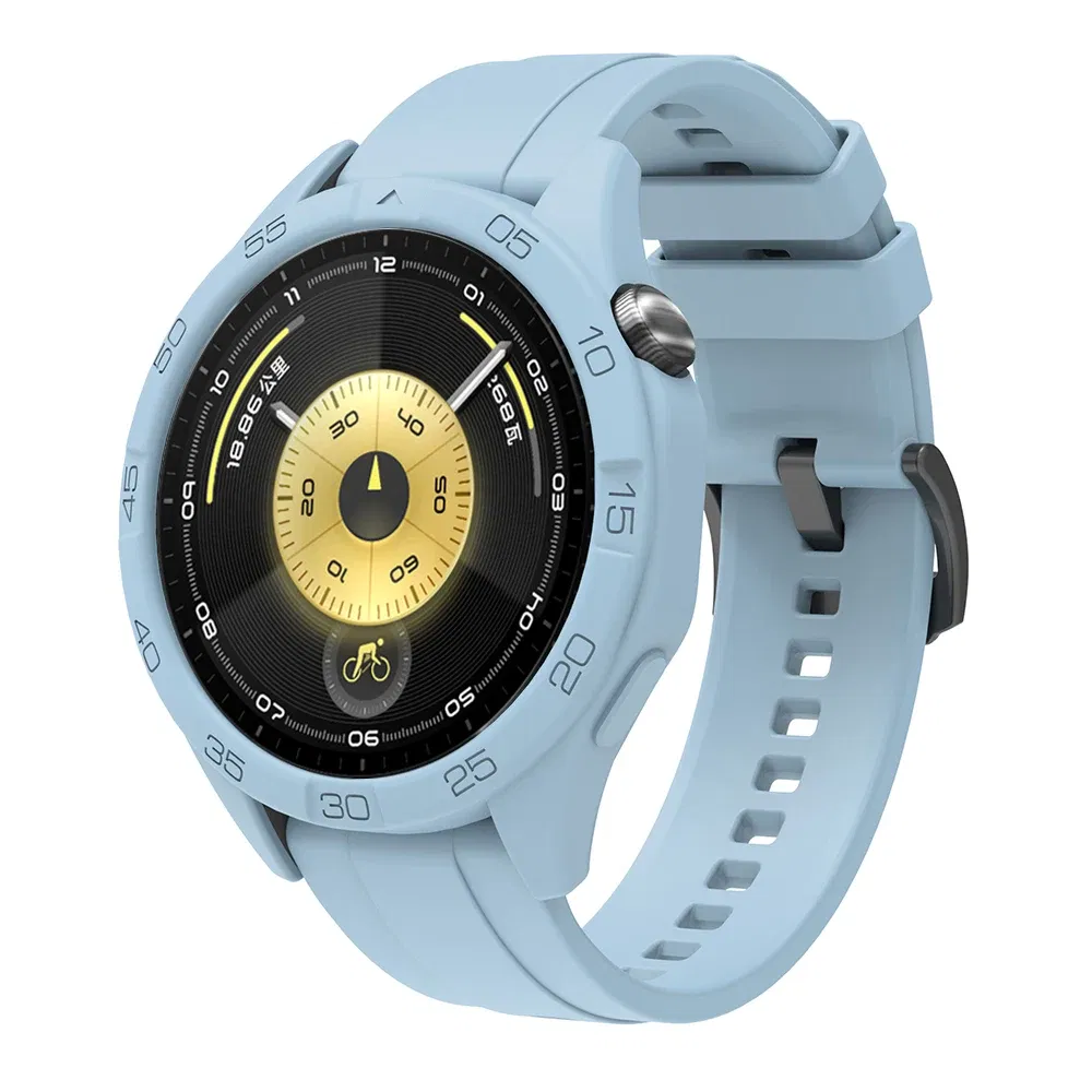 Color: Mint, Dial Diameter: 2 - 3.9 Inches - Soft Silicone Case For Huawei Watch GT6/GT5/GT4 46mm Hollow Watch Shell Flexible and Durable Watch Protection Accessories