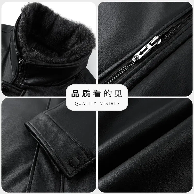 YX-6501 Winter New Men's Genuine Leather Jacket, Collar, Sheepskin Down Jacket, Warm And Thick White Duck Down Coat, Autumn