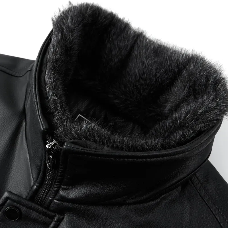 YX-6501 Winter New Men's Genuine Leather Jacket, Collar, Sheepskin Down Jacket, Warm And Thick White Duck Down Coat, Autumn