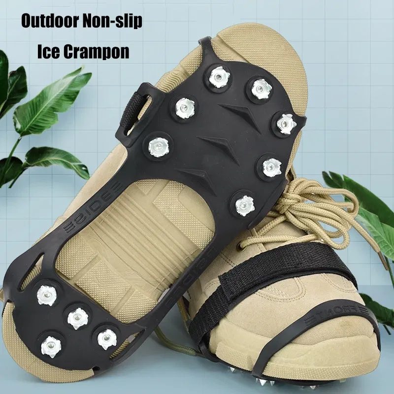 Shoe Size: 13, Ships From: CHINA - 11 Teeth Crampons Outdoor Hiking Climbing Snow And Ice Gripper Anti-slip Covers for Winter Shoes Spikes Snow Shoe Accessories