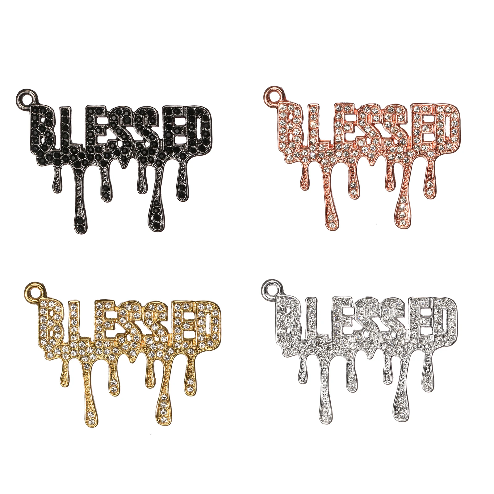 Metal color: Gold-color, Ships From: CHINA - 10pcs BLESSD Rhinestone Letter Charms For Bracelet Bangle Jewelry Making DIY Accessories Wholesale LTC0289-LTC0292