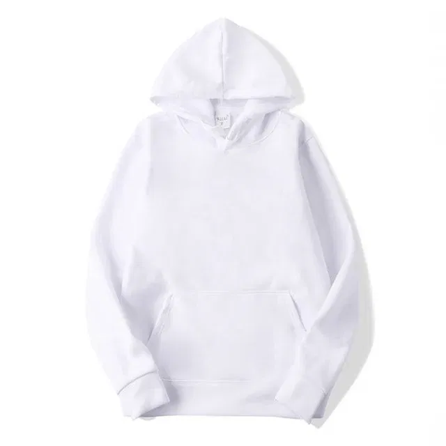 Color: WHITE, Size: XL - Plain Sublimation Fleece Hoodies Bulk Wholesale Pullover Men Hooded Sweatshirt Cheap Solid Hoodie For Man Sudaderas Para Hombre