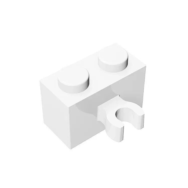 Color: Wood - Gobricks GDS-651 BRICK 1X2 W. HORIZONTAL HOLDER compatible with lego 95820 30237 children's DIY Educational Building Blocks
