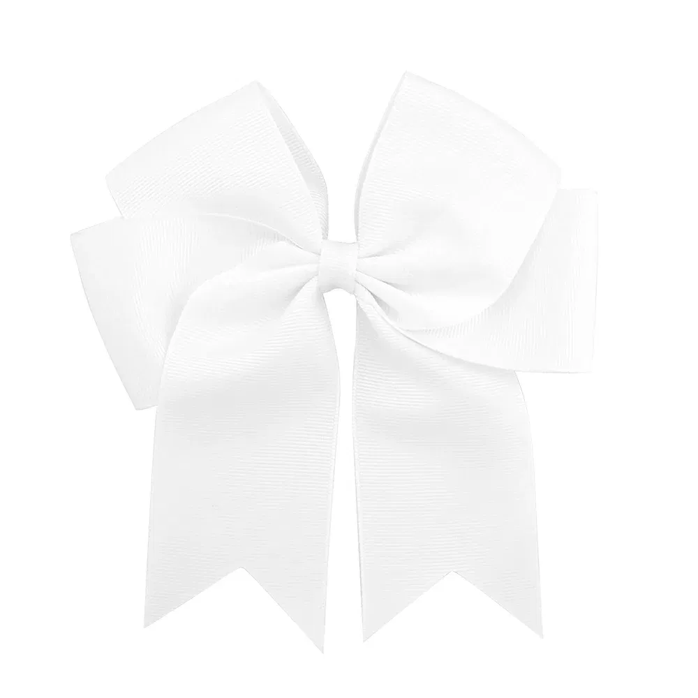 Color: light yellow - 6 Inches Colorful Elegant Hair Bows With Clip Kids Girls Grosgrain Ribbon Hair Clip Hairgrips Headwear Baby Hair Accessories