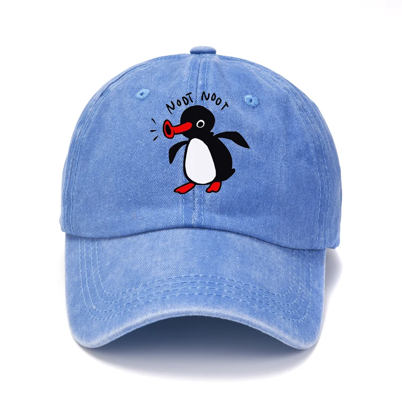 Color: GRAY, Size: Adjustable - Noot Baseball Cap Men Hats Women Visor Protection Snapback Pingu Pinga Penguin TV Caps