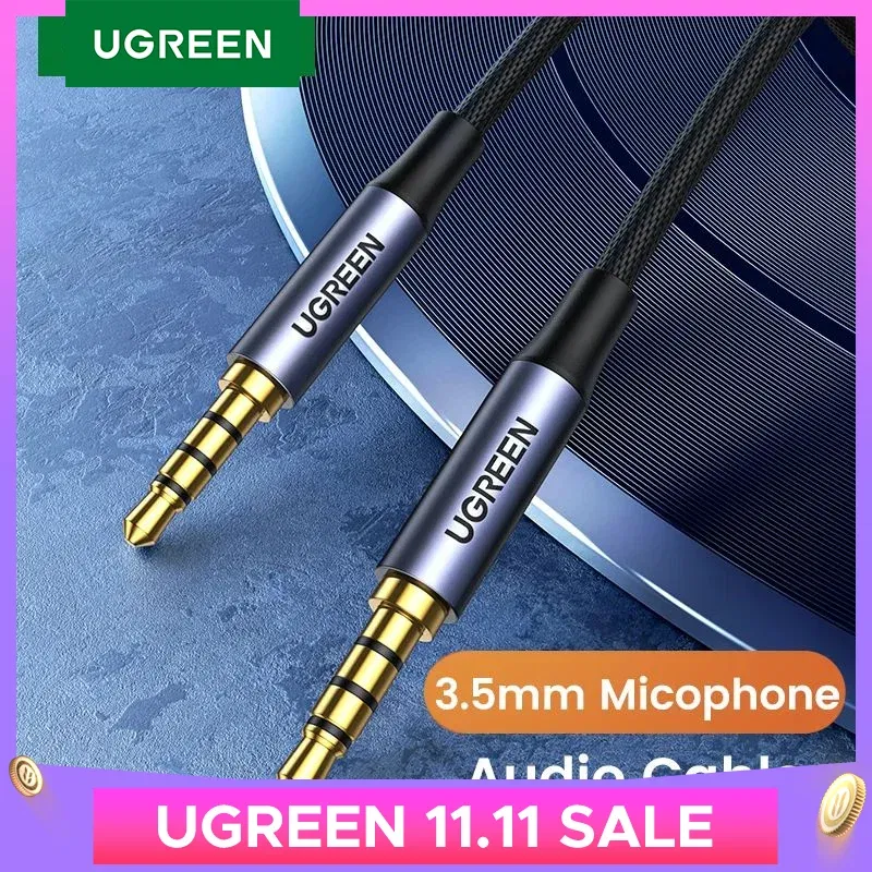 Color: Red, Length: 2m, Ships From: CHINA - UGREEN 3.5mm Aux Cable 4 Pole TRRS 4-Conductor Auxiliary Male to Male Stereo Jack HiFi Support Microphone Function Audio Cable