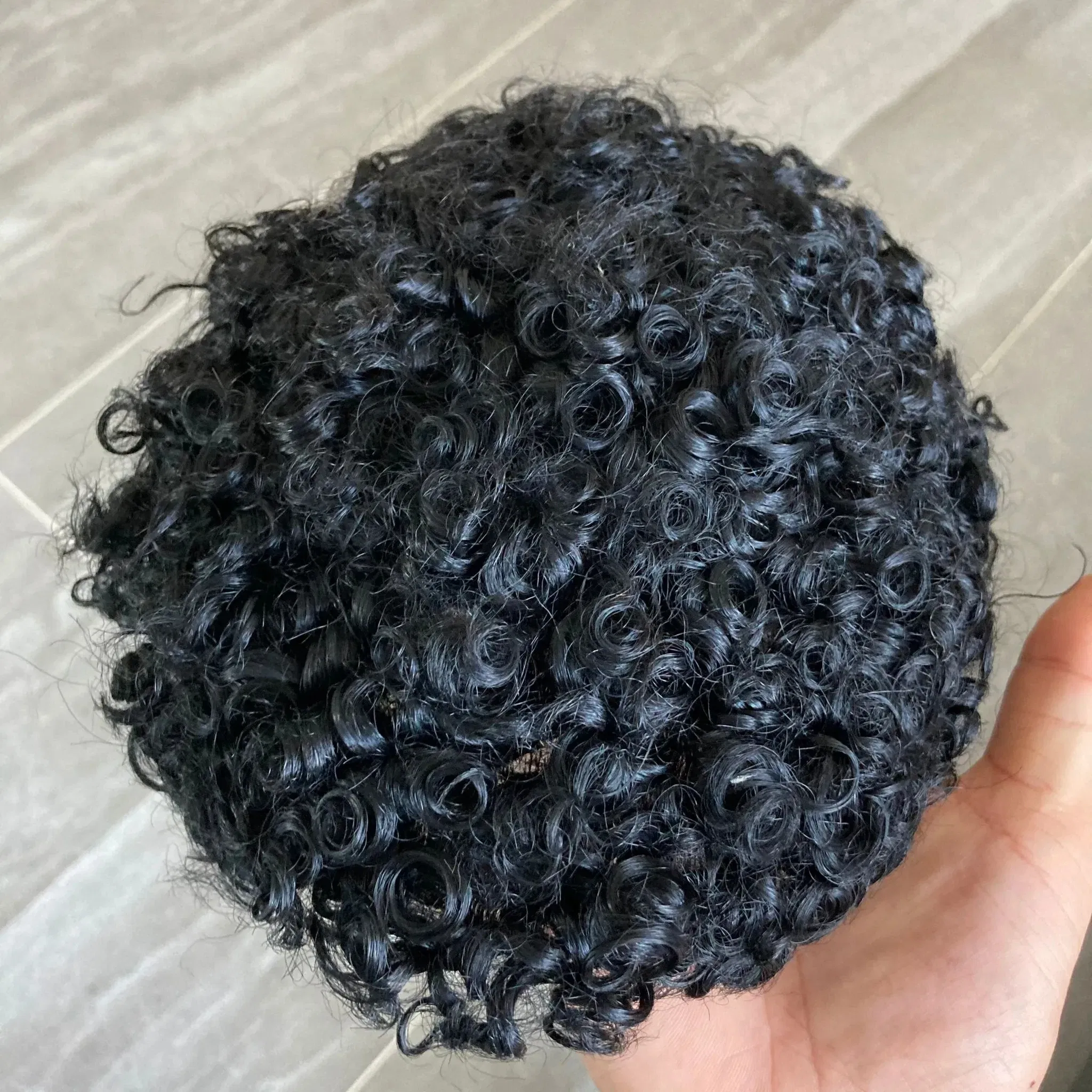 Toupee Color: 1780#, Toupee Density: 130%, Length: 6 inches, Toupee Size: 8x10, Toupee Design: free - 20MM Curly Brown Black Super Durable Mono Lace&Pu Mens Toupee Wig Human Hair 15mm Capillary Prosthesi Weave Replacement For Male