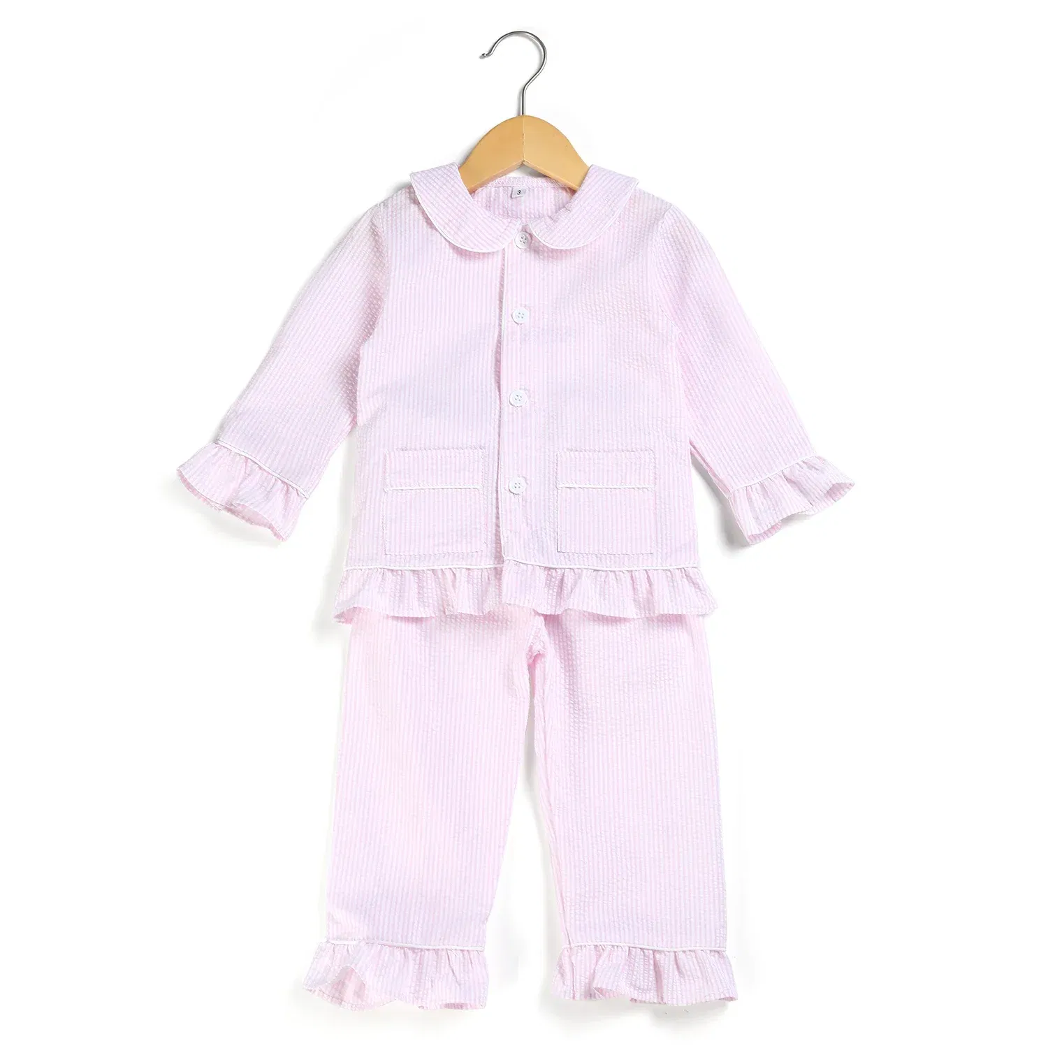 Color: Dark Grey, Ships From: CHINA, Kid Size: 10T - Ruffkids 100% Cotton Summer Kids Pajamas Sleepwear Seersucker Striped Matching Pjs Boys Clothes Loungewear Girls Pyjamas Set
