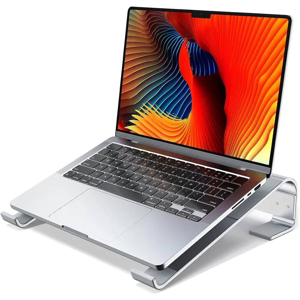 Color: Silver - Aluminum Laptop Cooling Stand Riser for Desk Macbook Pro Air Dell HP Lenovo Notebook Computer Holder Bracket Support Accessories