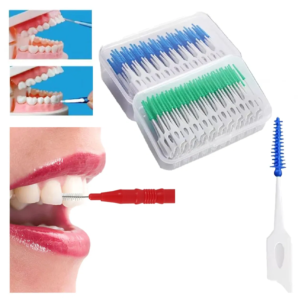Color: NUDE - 160/50pcs Orthodontic Interdental Brush Clean Between Teeth Mini Toothbrush for Oral Care Safe Floss Tooth Pick Soft Teeth Brush
