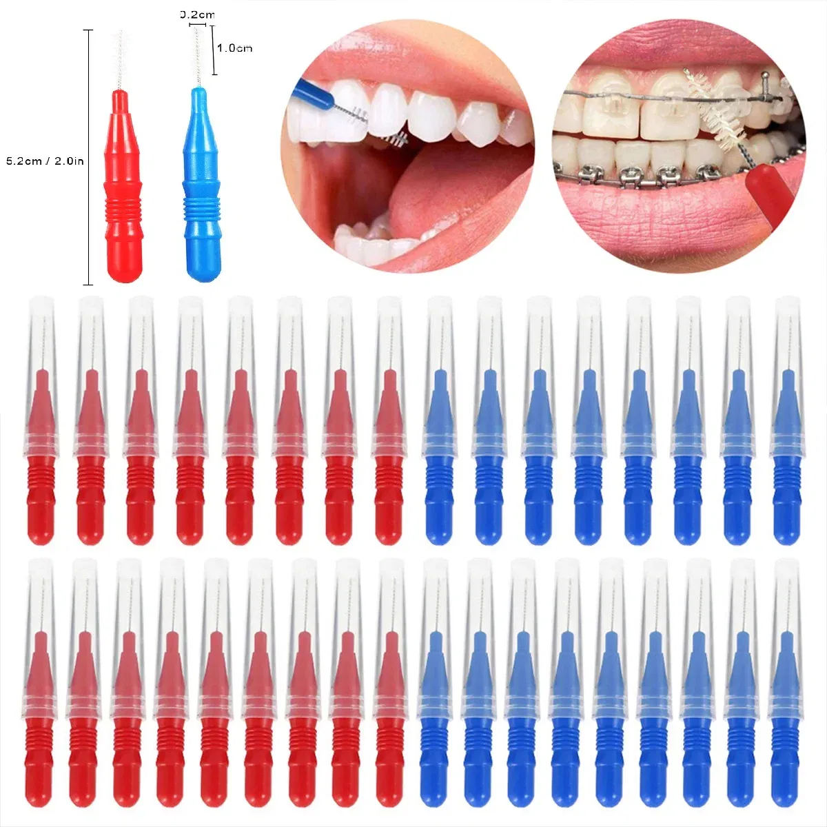 Color: NUDE - 160/50pcs Orthodontic Interdental Brush Clean Between Teeth Mini Toothbrush for Oral Care Safe Floss Tooth Pick Soft Teeth Brush